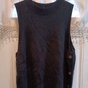 Sleeveless Sweater Tank Top - Black